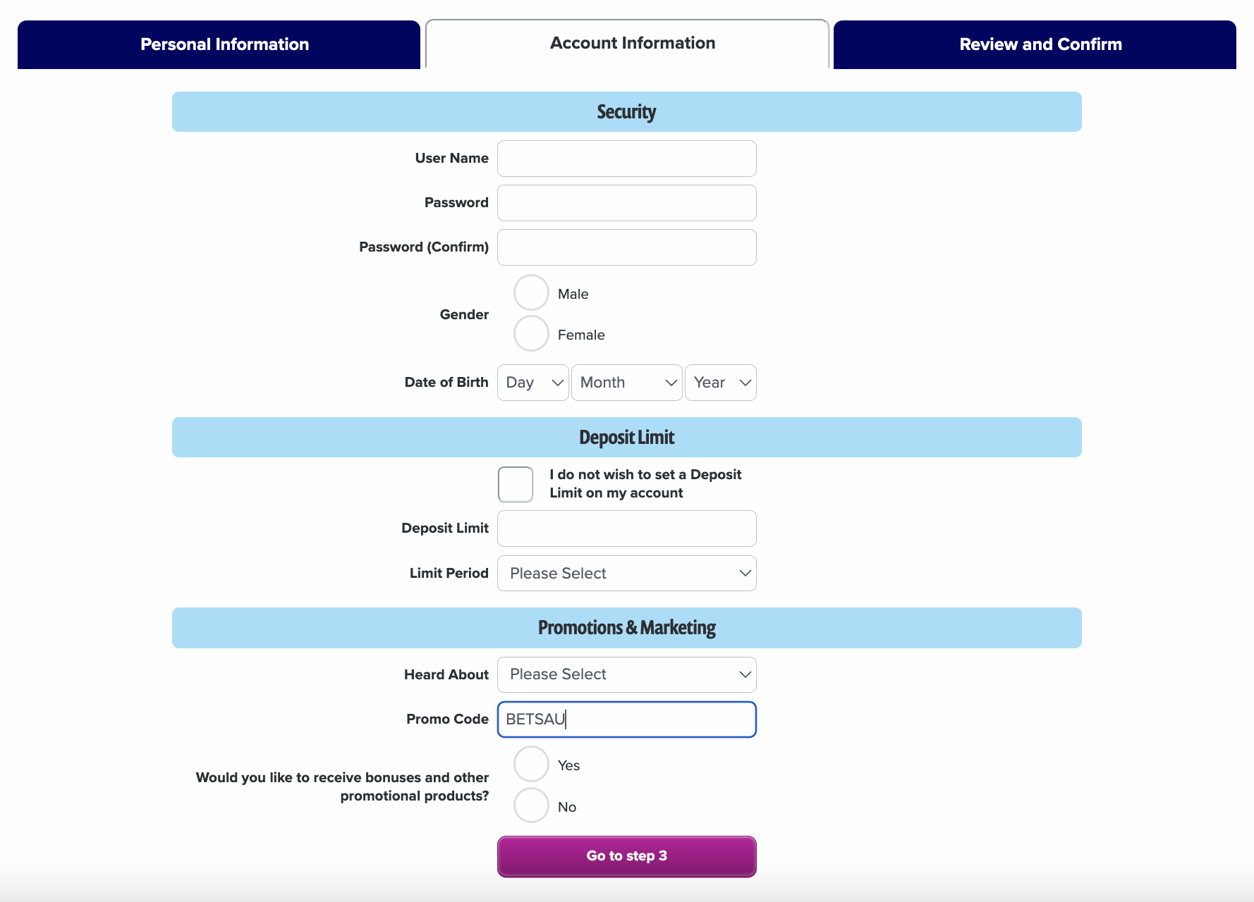 TopSport Sign Up